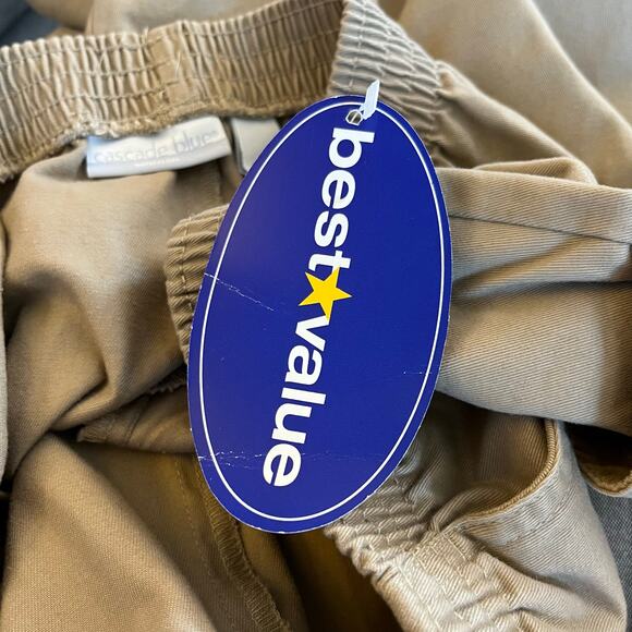 Cascade Blues Khaki Tan Pull On Elastic Waist High-Rise Pants NWT Plus 24W Short - Picture 9 of 11